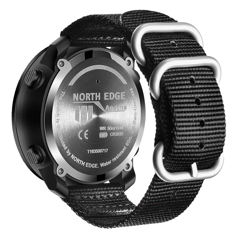 North edge esporte masculino relógio digital horas correndo natação militar do exército relógios altímetro barômetro bússola à prova dwaterproof água 50m