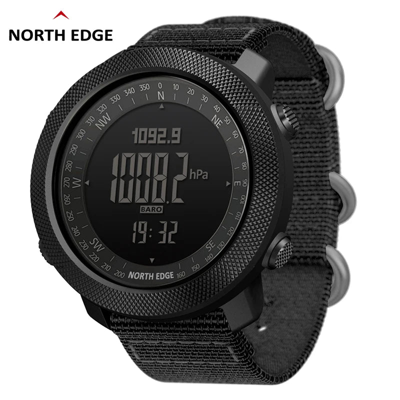 North edge esporte masculino relógio digital horas correndo natação militar do exército relógios altímetro barômetro bússola à prova dwaterproof água 50m