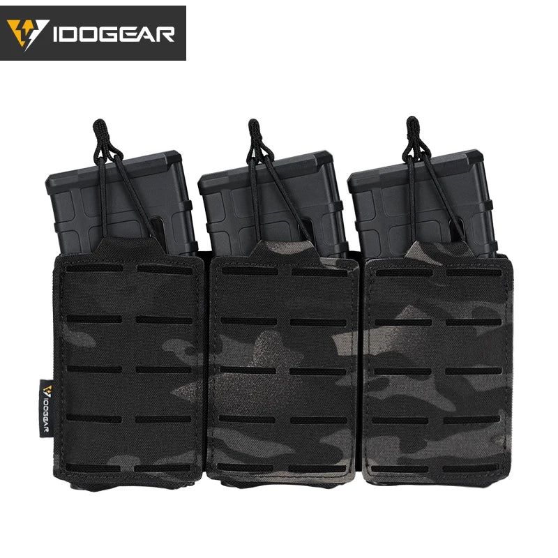 IDOGEAR Tático LSR 556 Mag Bolsa Triplo Mag Carrier MOLLE Bolsa Corte a Laser 3567