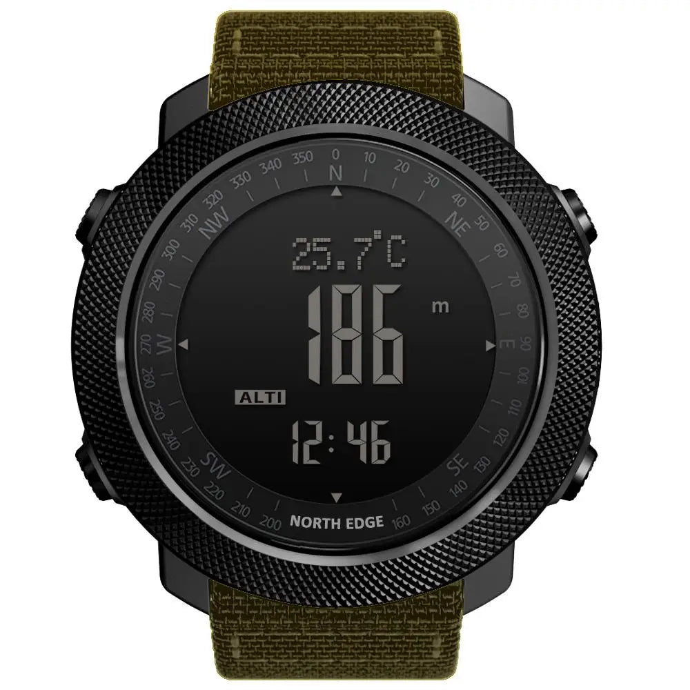 North edge esporte masculino relógio digital horas correndo natação militar do exército relógios altímetro barômetro bússola à prova dwaterproof água 50m
