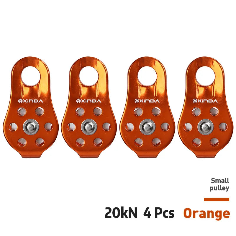 Polia de escalada xinda, placa lateral fixa, polia de polia única, ferramenta de sobrevivência ao ar livre, alta altitude, equipamento de transporte transversal