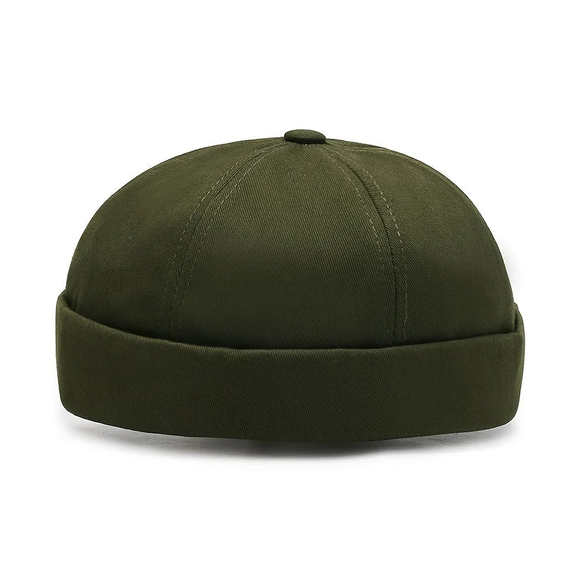 2024 novo gorro hip hop solidéu na moda cor streetwear portátil melão boné moda headwear bonés painéis elásticos hip hop chapéu