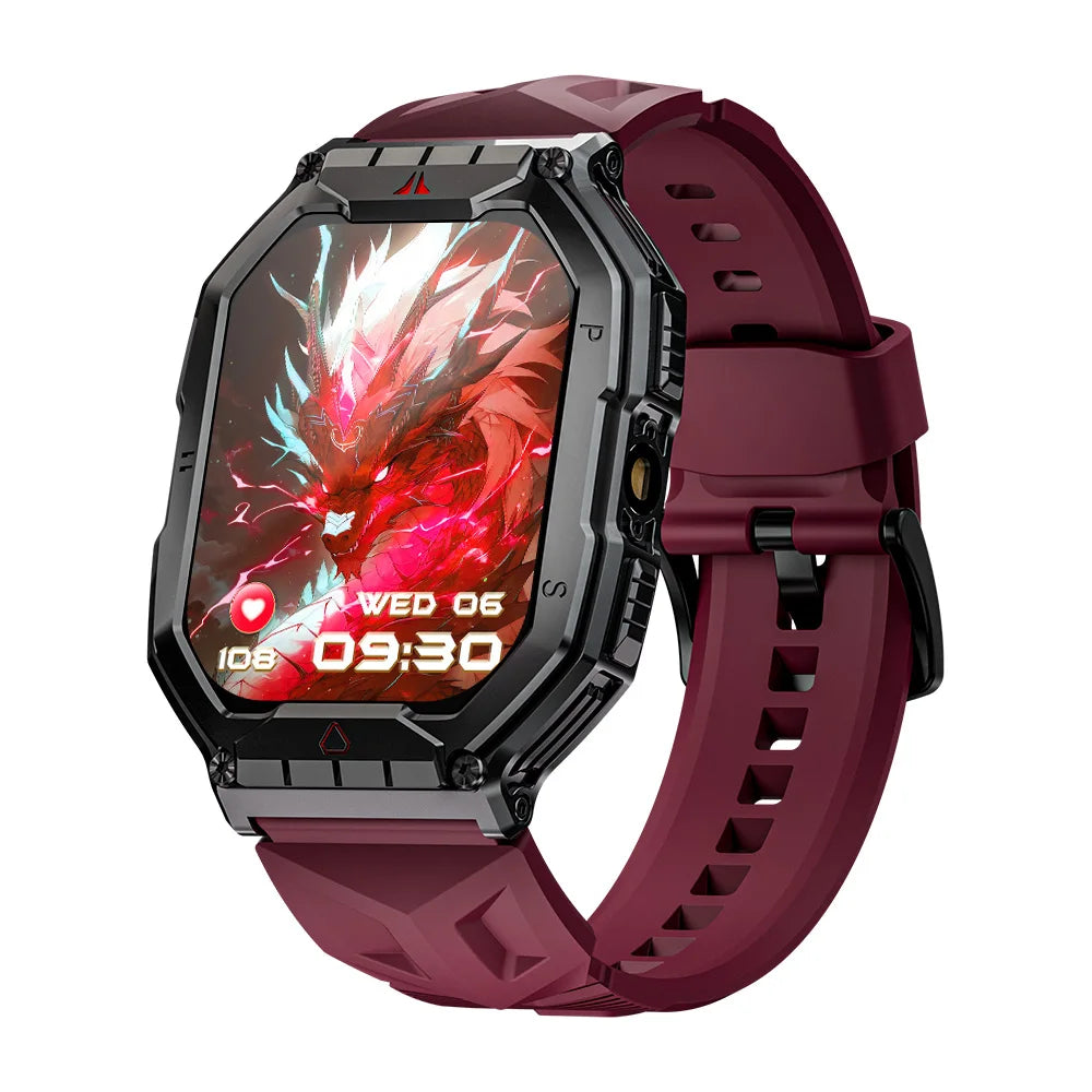 Lokmat oceano 3 pro esporte relógio inteligente robusto fitness à prova dwaterproof água smartwatches monitor de freqüência cardíaca relógio tela toque completo