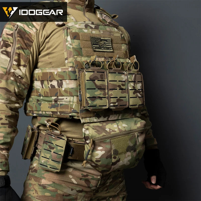 IDOGEAR Tático LSR 556 Mag Bolsa Triplo Mag Carrier MOLLE Bolsa Corte a Laser 3567
