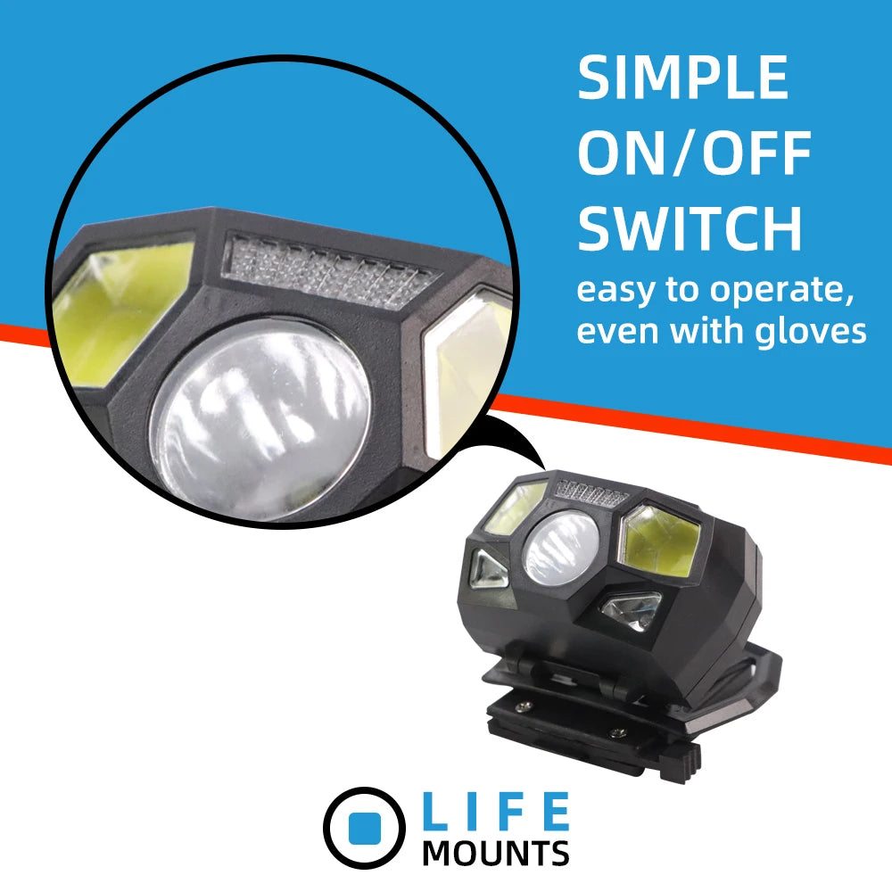 Joaxor tático rápido mich capacete luz de sinal sensor farol carregamento usb à prova dwaterproof água luz caça pesca farol