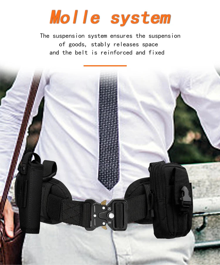JSJM-Cinto Tático Acolchoado Ajustável para Homens, Trabalho ao Ar Livre, Combate CS, Caça, Paintball, Cintos, Bolso