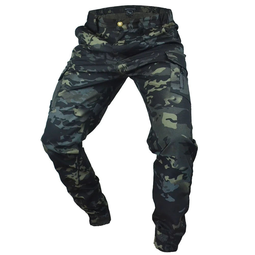 Mege tático joggers ao ar livre ripstop carga calças roupas de trabalho caminhadas calças streetwear masculino