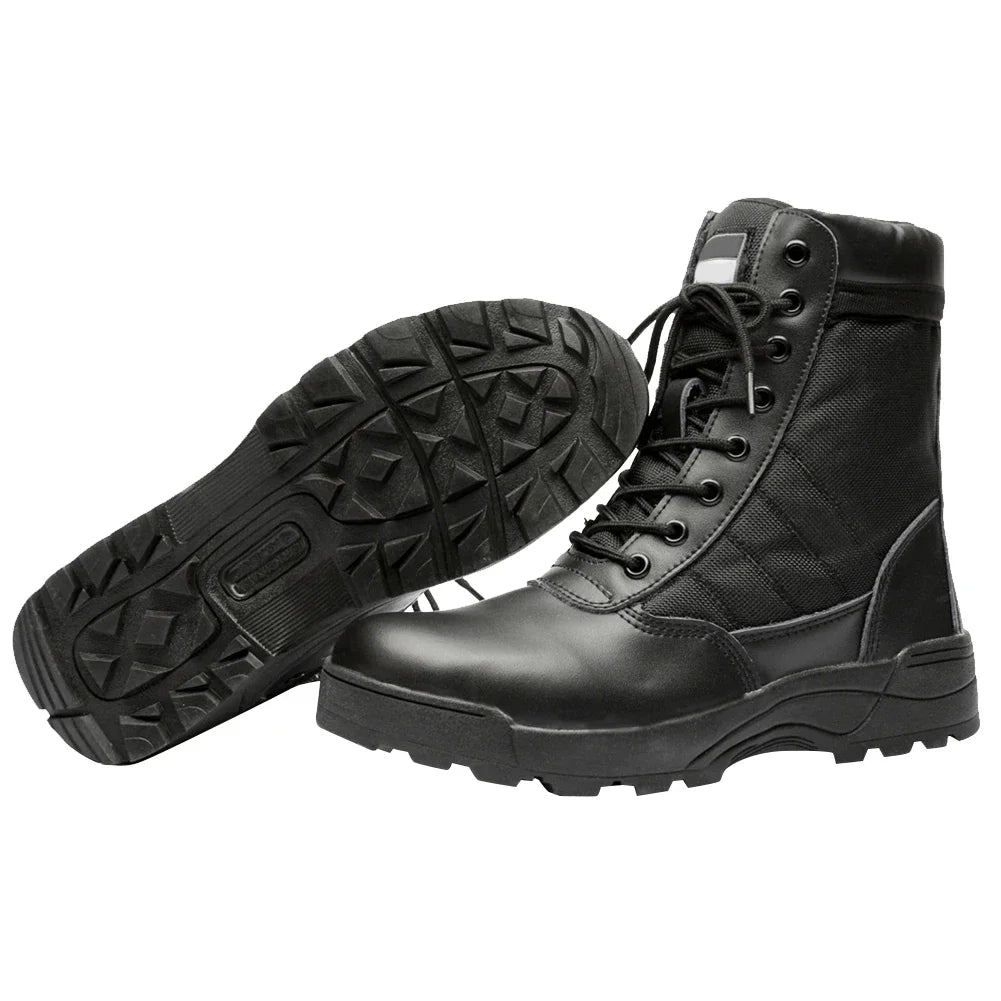 Sapatos masculinos de inverno com renda para montanhismo, botas militares táticas, botas de treinamento de caça respiráveis, botas leves