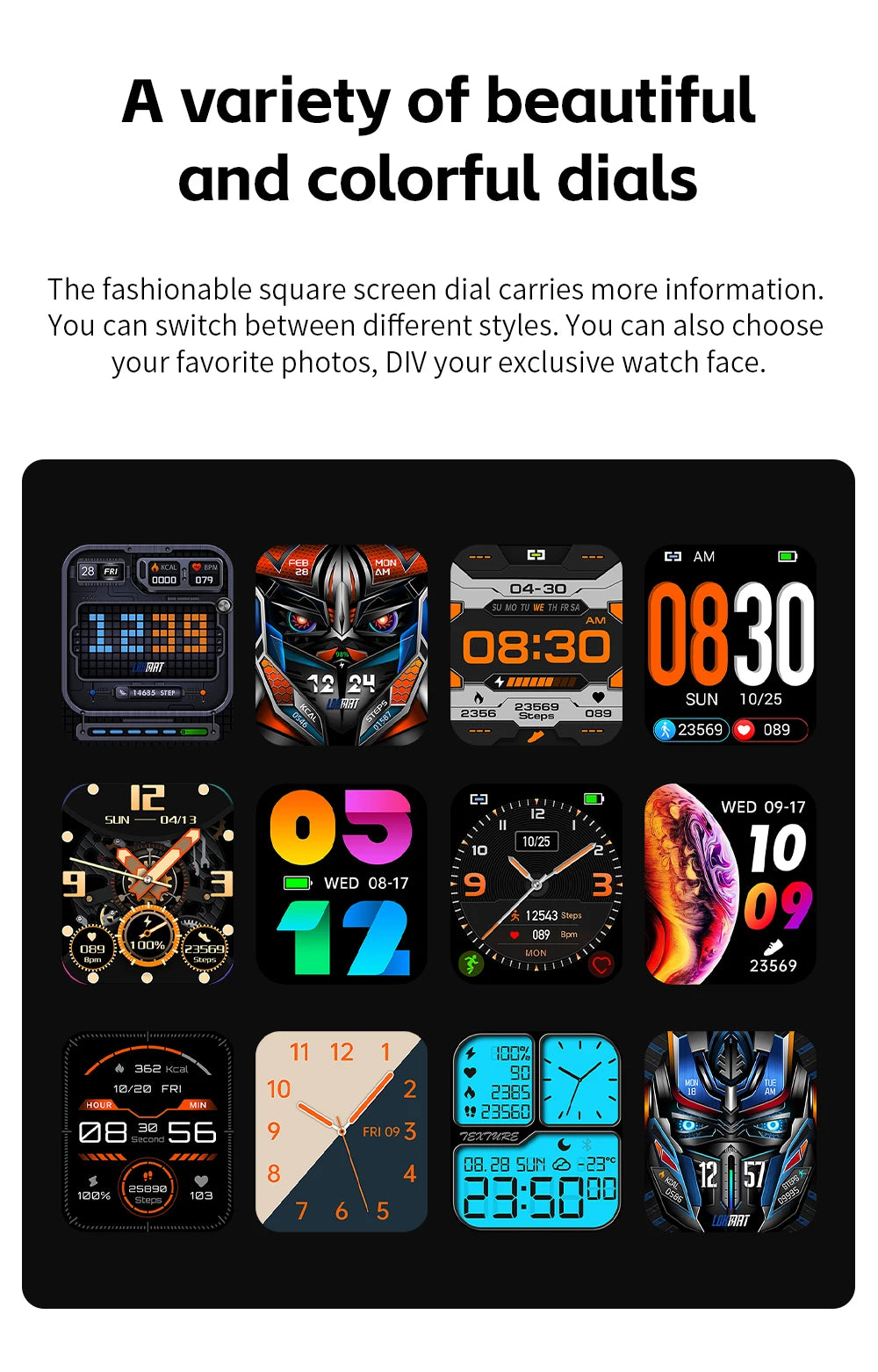 LOKMAT-OCEAN PRO Saúde e Monitoramento Esportivo Relógio Inteligente para Homens, Notificação Inteligente, Compatível com iOS e Android