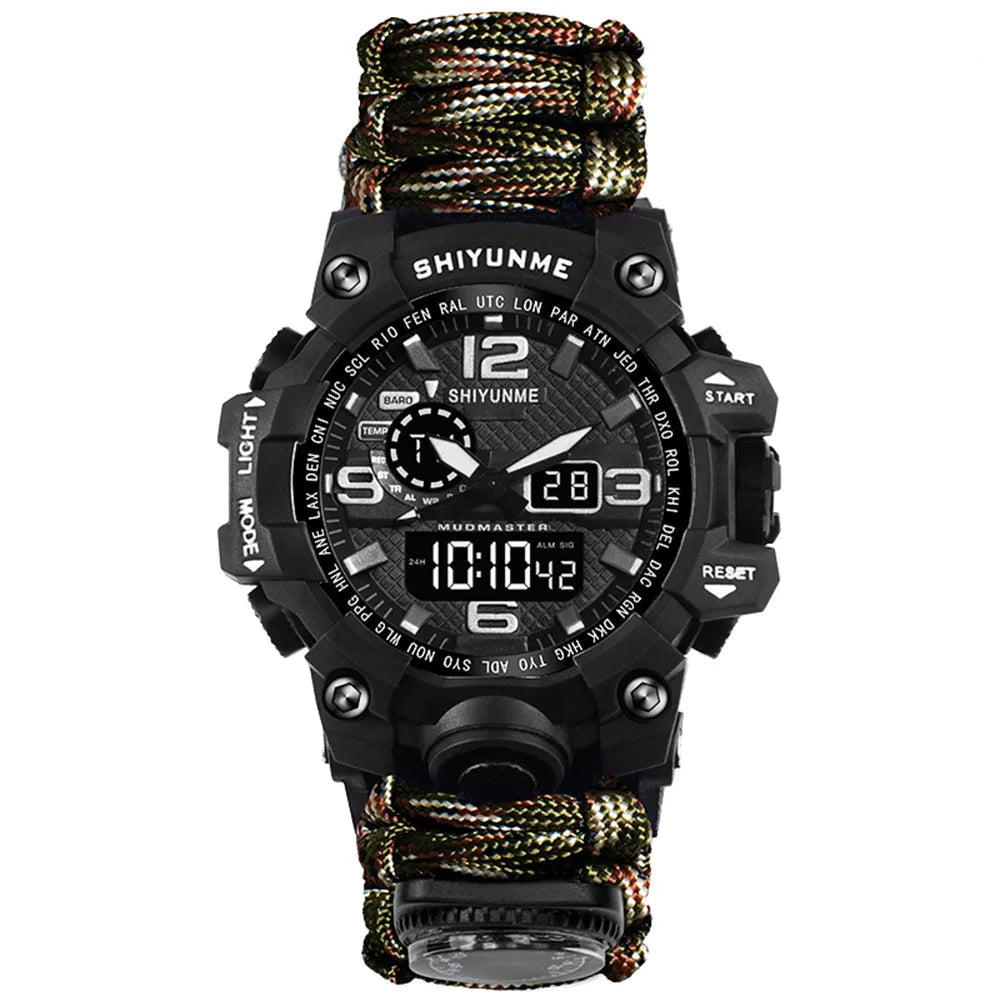 Shiyunme marca masculina relógios esportivos moda bússola à prova dwaterproof água led relógio digital homem militar relógio de pulso relogio masculino