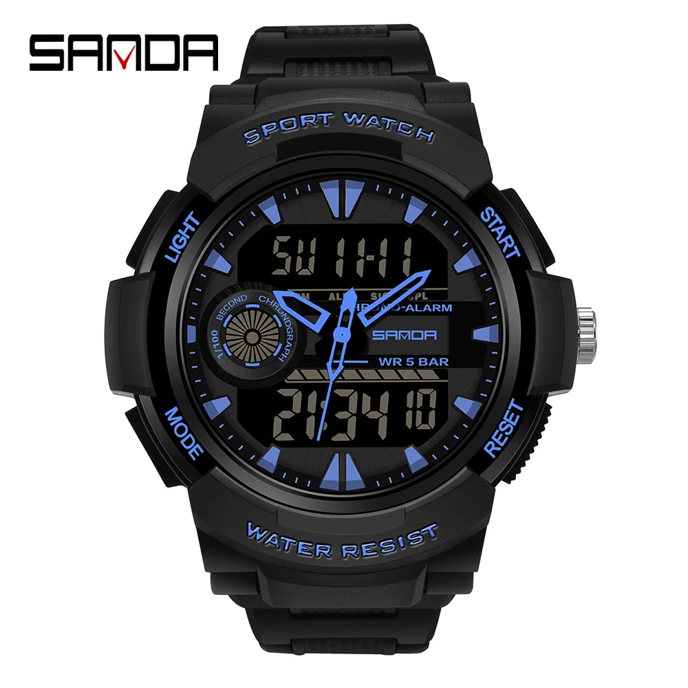 Sanda marca superior g-estilo relógio militar masculino led digital esportes cronômetro relógios homem à prova dwaterproof água relógio de pulso de quartzo eletrônico dos homens