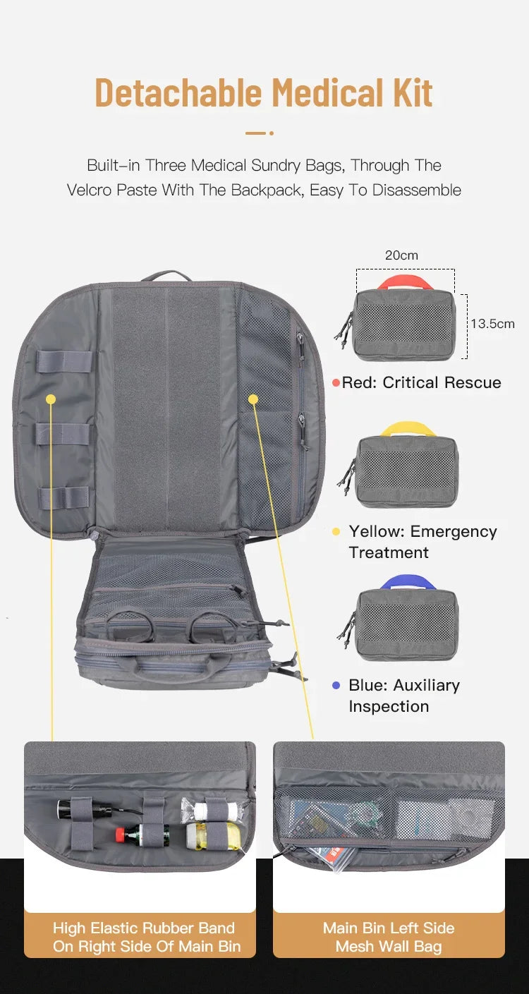 Excelente elite spider tático versátil pacote de assalto médico mochilas ao ar livre mochila tática respingo água mochila