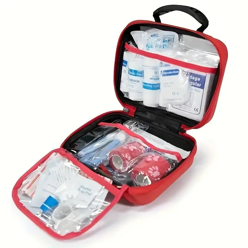 Kit compacto de primeiros socorros para animais de estimação para cães e gatos - suprimentos de emergência, camping e mochilas