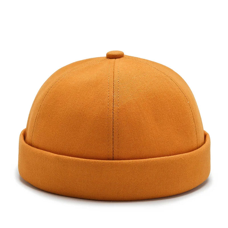 2024 novo gorro hip hop solidéu na moda cor streetwear portátil melão boné moda headwear bonés painéis elásticos hip hop chapéu