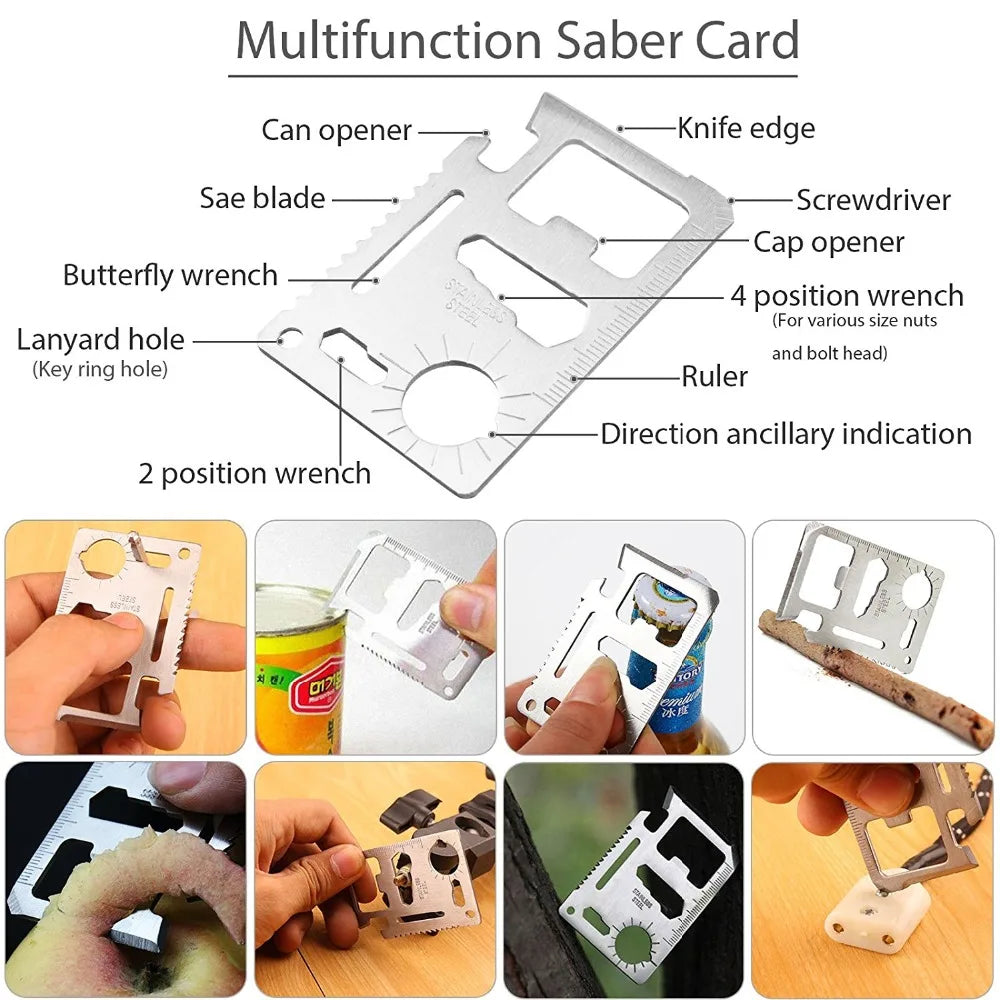 Kit profissional de sobrevivência de emergência, equipamento de acampamento multifuncional, equipamento de defesa tática, primeiros socorros, sos, aventura na selva