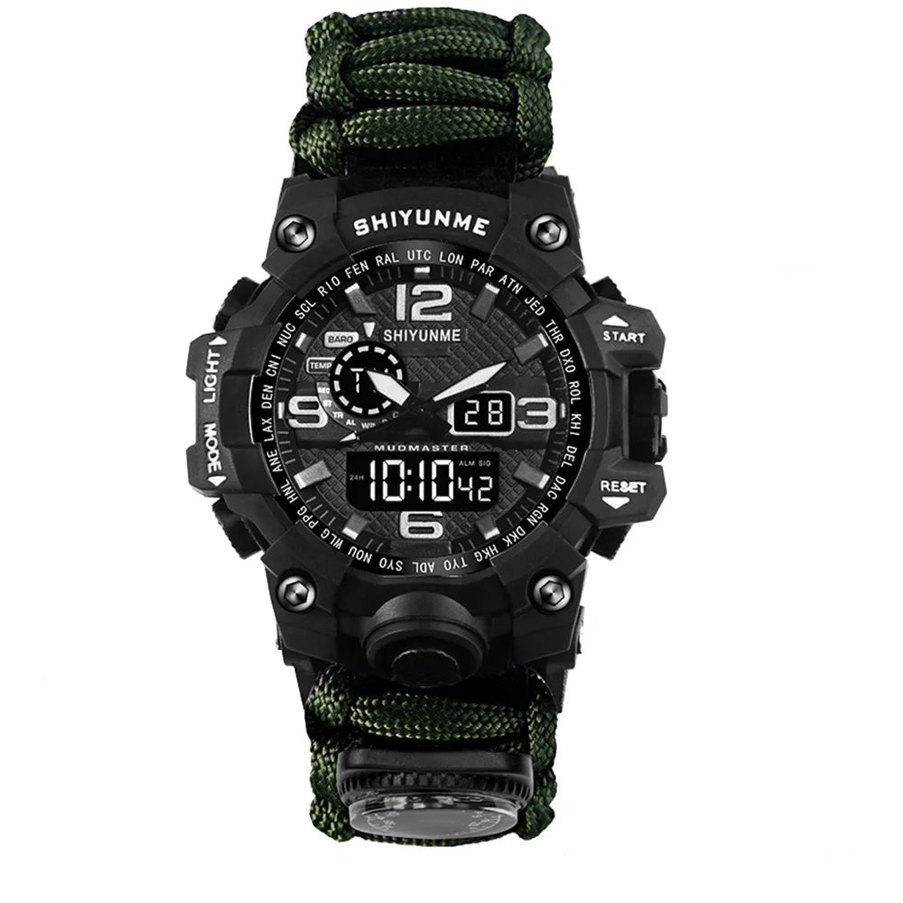 Shiyunme marca masculina relógios esportivos moda bússola à prova dwaterproof água led relógio digital homem militar relógio de pulso relogio masculino
