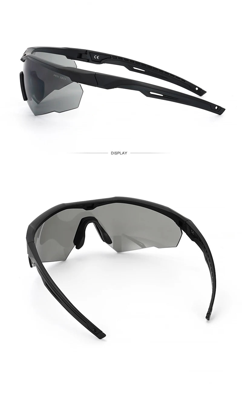 Conjunto de óculos tático à prova de vento, à prova de poeira, cs, militar, tiro, à prova de balas, motocicleta, montanhismo