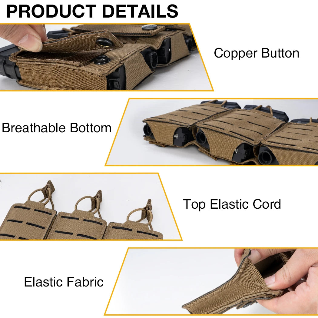 IDOGEAR Tático LSR 556 Mag Bolsa Triplo Mag Carrier MOLLE Bolsa Corte a Laser 3567