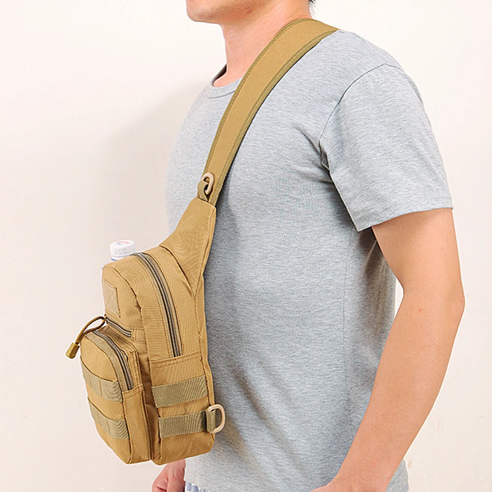 Ao ar livre tático camuflagem chaleira pacote de peito sacos dos homens caminhadas mochila náilon caça pesca molle exército trekking bolsa ombro