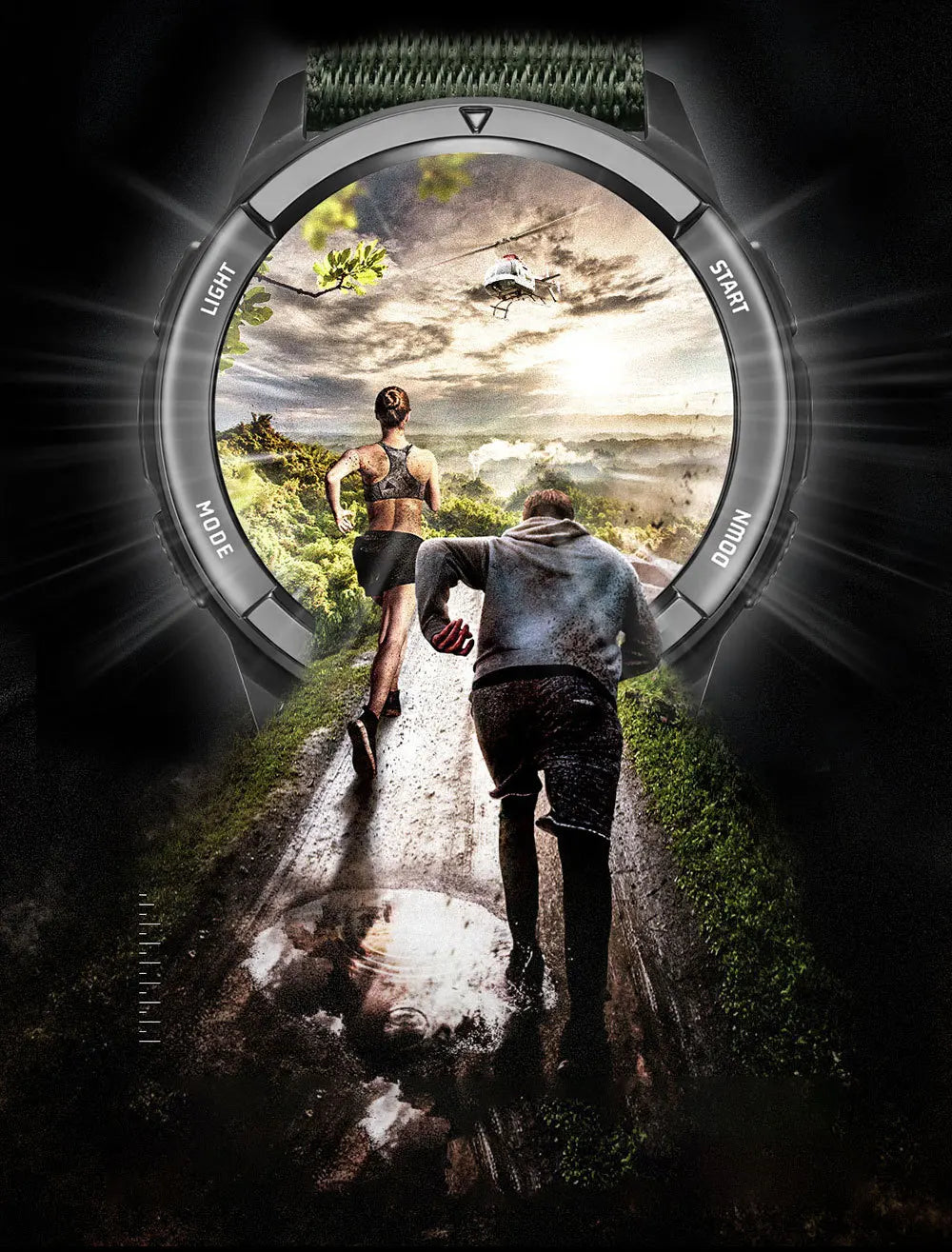 North edge relógio masculino alpes 45mm esportes ao ar livre natação metrônomo bússola à prova dwaterproof água caso de fibra carbono pulseira de náilon relógio masculino