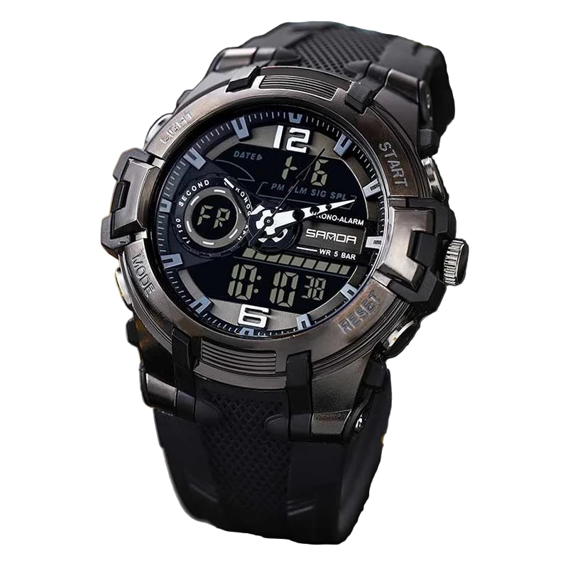 Relógio militar dos homens Sanda, g estilo, marca, esportes, led, digital, 50m, à prova d'água, s choque, para homens