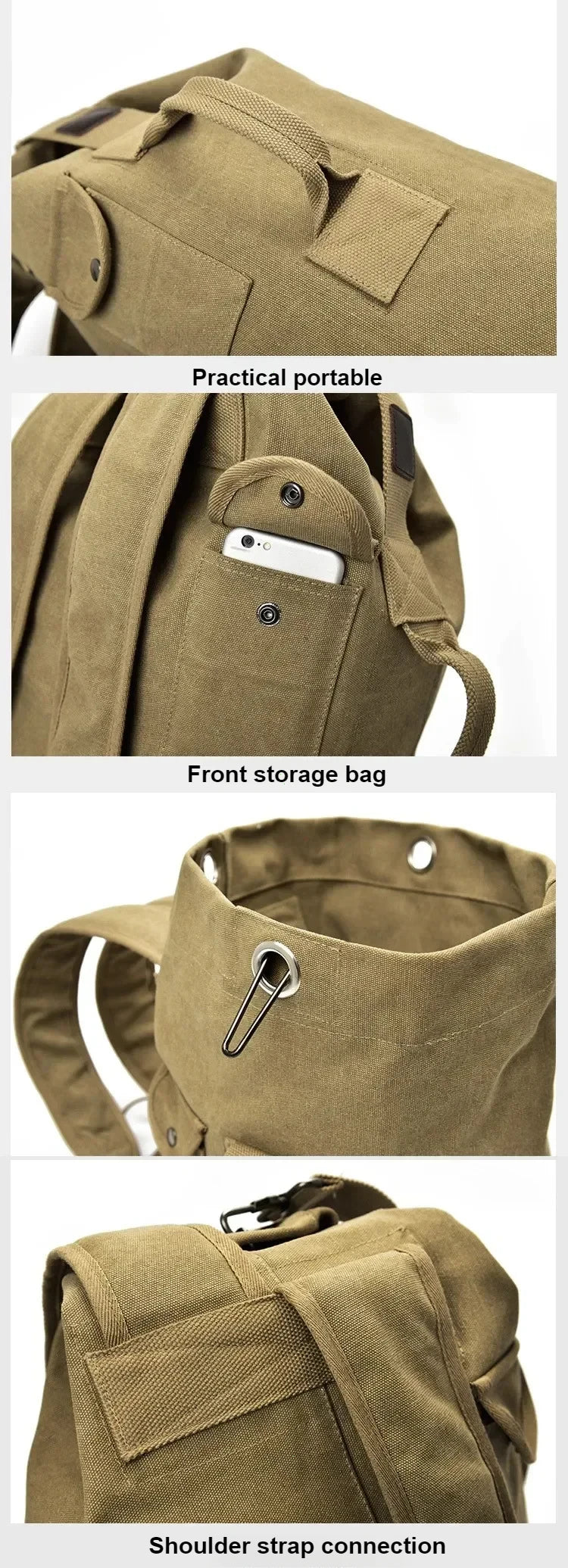 Grande capacidade de viagem saco escalada tático mochila feminina sacos lona balde saco ombro esportes masculino