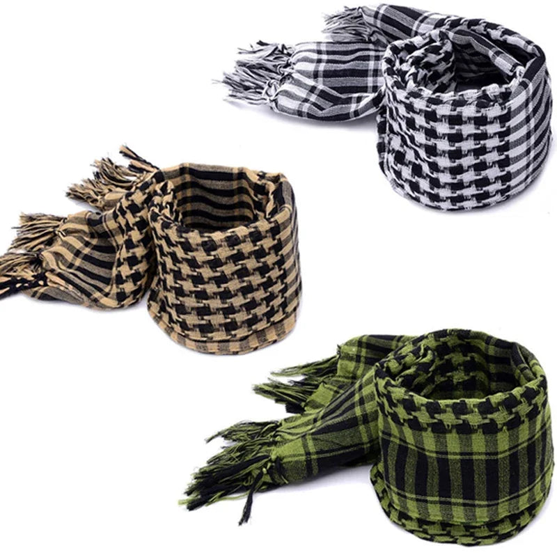 Cachecol tático de caça para homens e mulheres, Desert Keffiyeh, lenço de cabeça e pescoço, envoltório árabe, máscara Airsoft, lenço tático para caminhadas