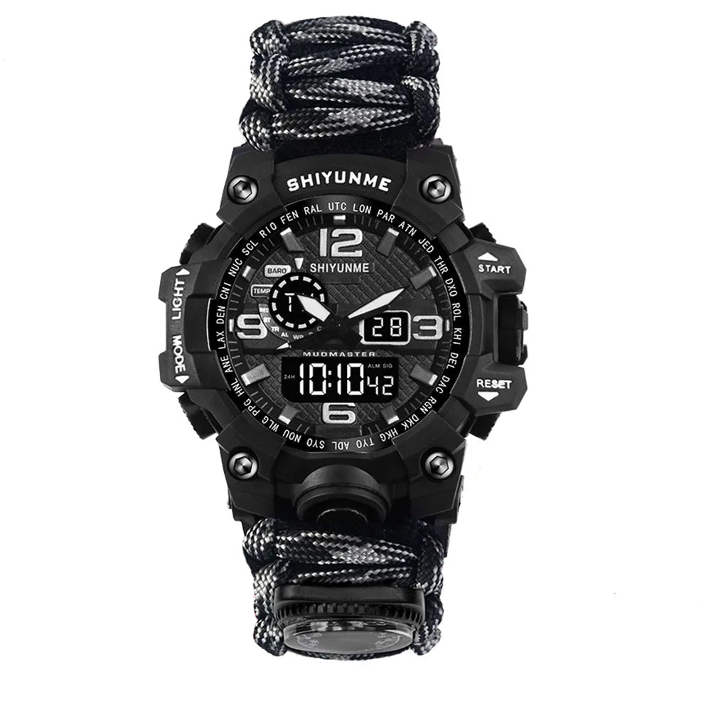 Shiyunme marca masculina relógios esportivos moda bússola à prova dwaterproof água led relógio digital homem militar relógio de pulso relogio masculino