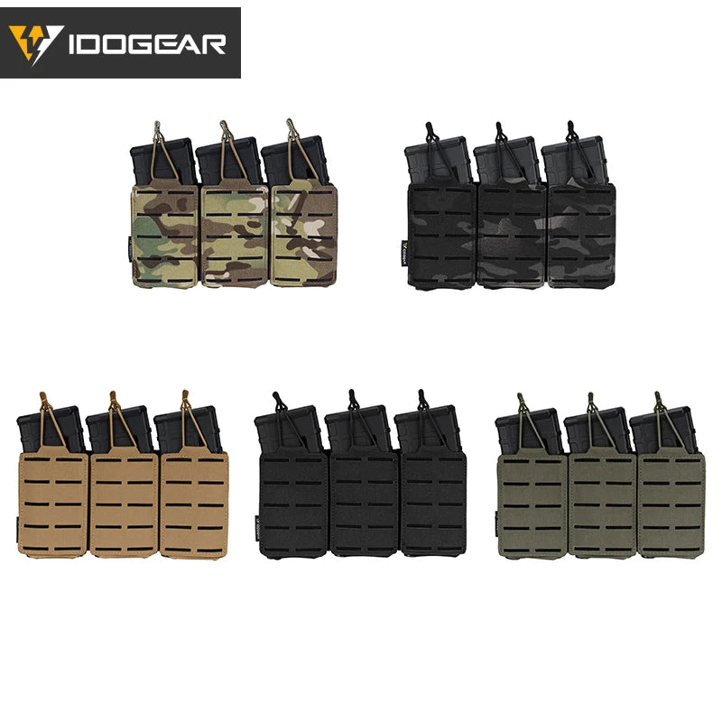 IDOGEAR Tático LSR 556 Mag Bolsa Triplo Mag Carrier MOLLE Bolsa Corte a Laser 3567