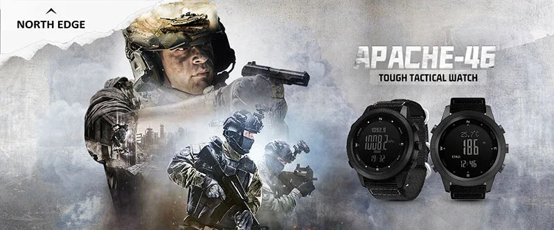 North edge esporte masculino relógio digital horas correndo natação militar do exército relógios altímetro barômetro bússola à prova dwaterproof água 50m