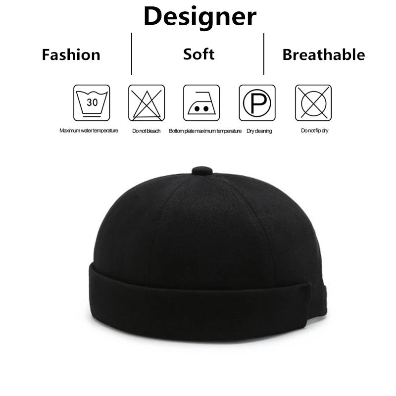 2024 novo gorro hip hop solidéu na moda cor streetwear portátil melão boné moda headwear bonés painéis elásticos hip hop chapéu