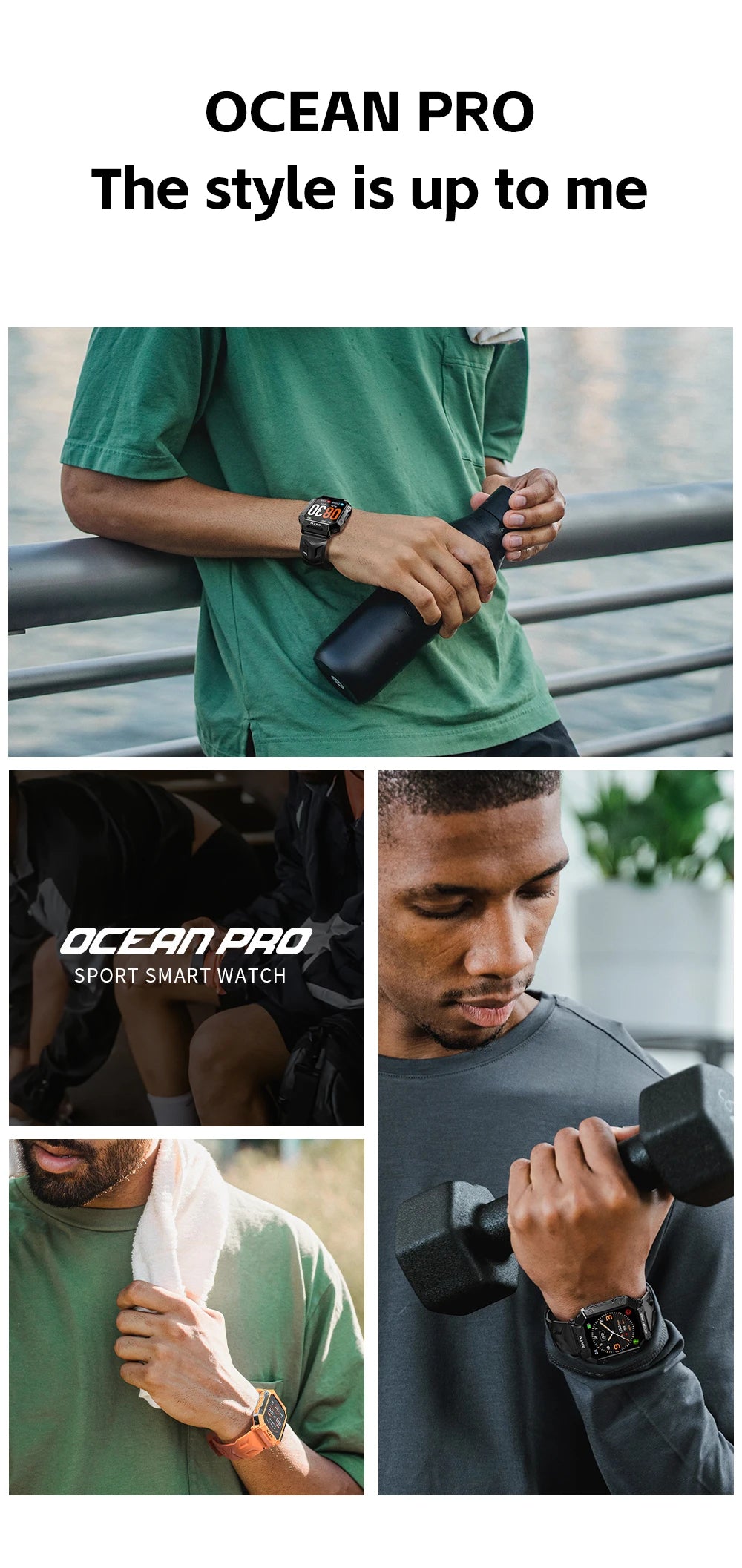 LOKMAT-OCEAN PRO Saúde e Monitoramento Esportivo Relógio Inteligente para Homens, Notificação Inteligente, Compatível com iOS e Android