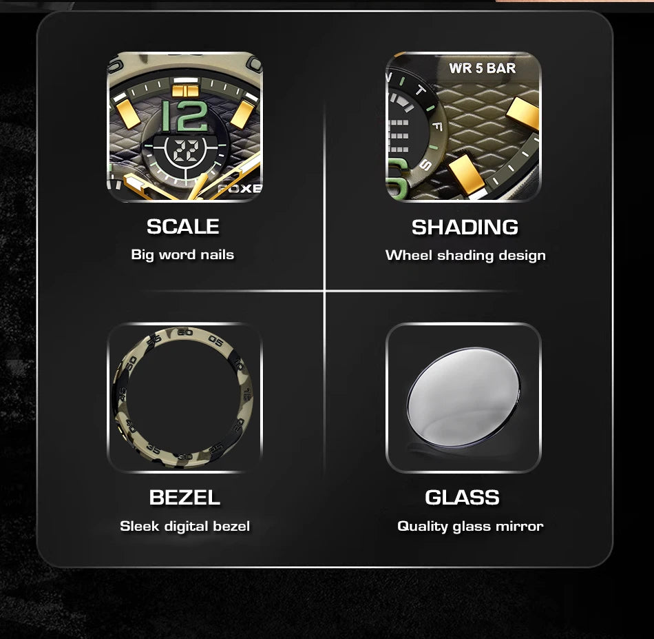 LIGE Digital Men Militar Watch 50m Relógio de pulso à prova d'água LED Relógio de quartzo Relógio esportivo Masculino Relógios grandes Homens Relogios Masculino