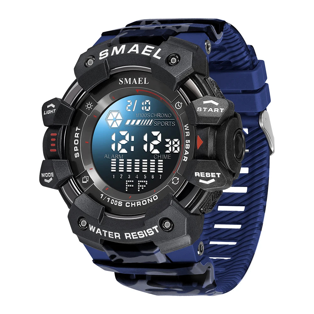 Smael relógio digital militar led esportes relógios de pulso 50m à prova dwaterproof água led cronômetro 8050 relógios do exército digital grande dail relógio alarme