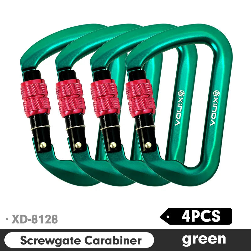 Xinda mosquetão ao ar livre escalada montanha pouso 30kn equipamento de operação de alta altitude liga alumínio fivela de segurança gancho