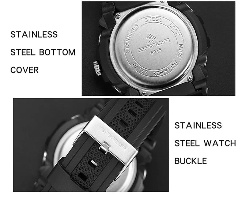 Relógio militar dos homens Sanda, g estilo, marca, esportes, led, digital, 50m, à prova d'água, s choque, para homens