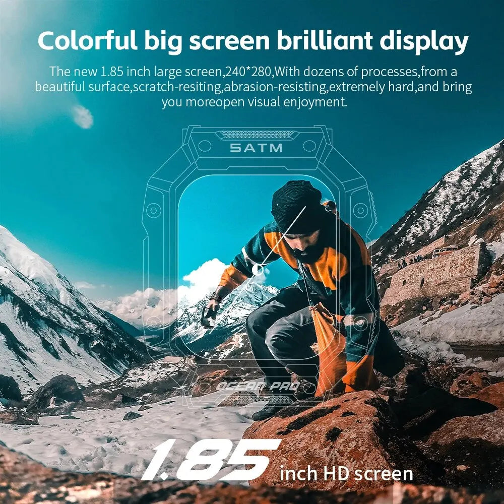 LOKMAT-OCEAN PRO Saúde e Monitoramento Esportivo Relógio Inteligente para Homens, Notificação Inteligente, Compatível com iOS e Android