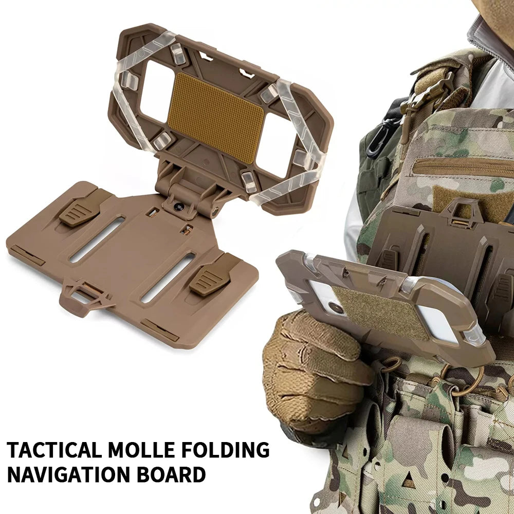 Suporte tático molle para telefone, placa de navegação dobrável, equipamento de retenção para celular, acessórios para colete de caça airsoft