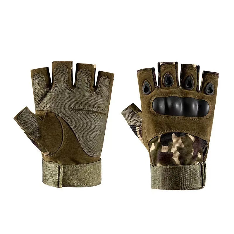 Meio dedo luvas masculinas ao ar livre militar tático luvas esportes tiro caça airsoft motocicleta ciclismo luvas