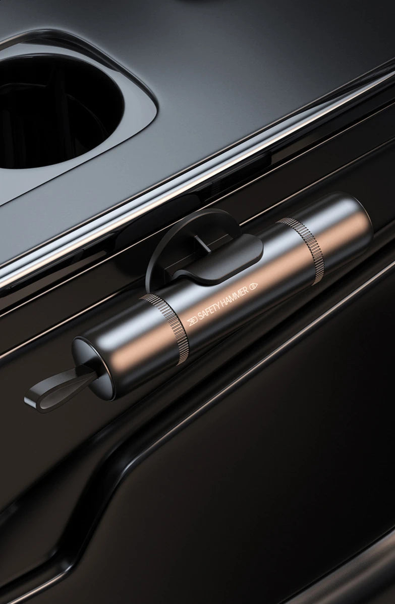 Martelo de segurança para carro 2 em 1, disjuntor de vidro de emergência, corte do cinto de segurança, alta dureza, aço de tungstênio, ferramenta de resgate, acessórios automotivos