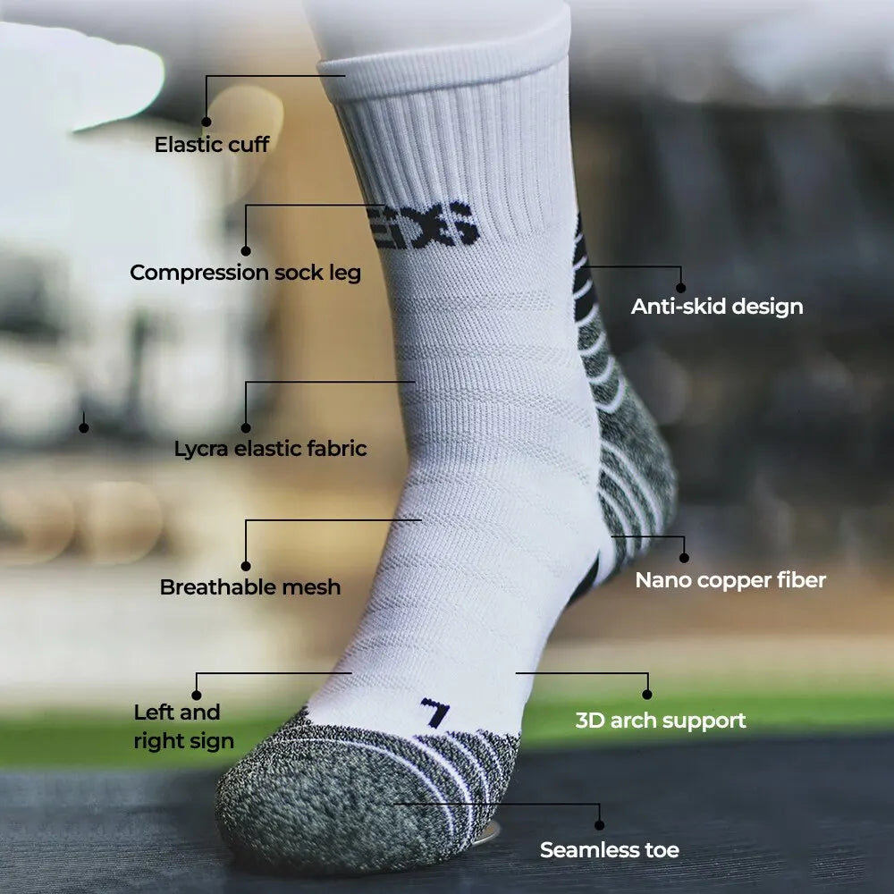 Desodorante nano cobre meias esportivas para homens antibacteriano basquete escalada meia verão compressão mtb ciclismo bicicleta correndo