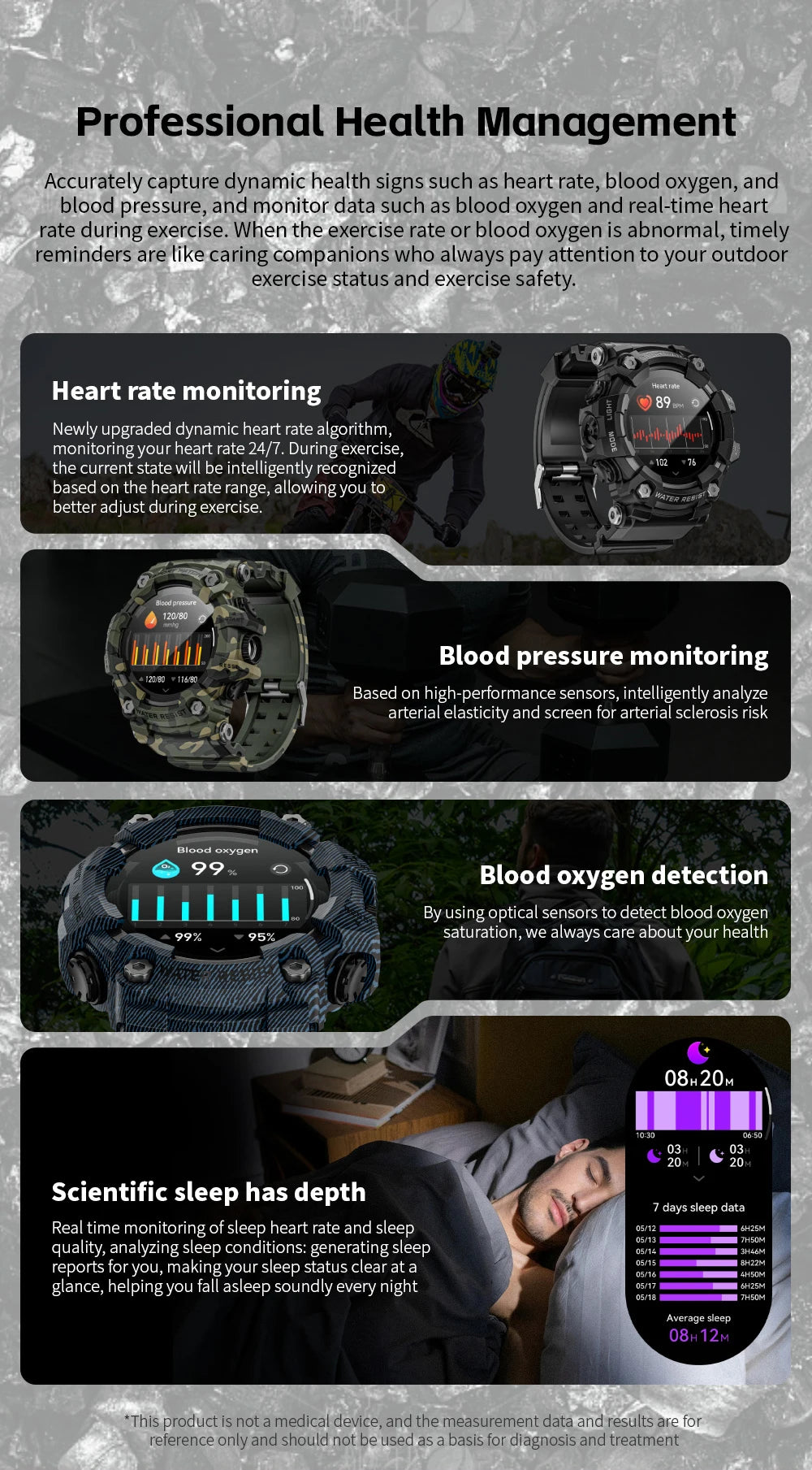 Lokmat ATTACK-GT atualização esporte relógio inteligente à prova dwaterproof água bluetooth chamadas robustos smartwatches lanterna rastreador de fitness para o telefone