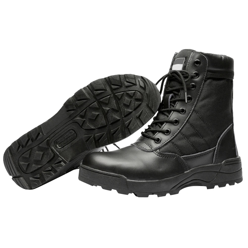 Sapatos masculinos de inverno com renda para montanhismo, botas militares táticas, botas de treinamento de caça respiráveis, botas leves