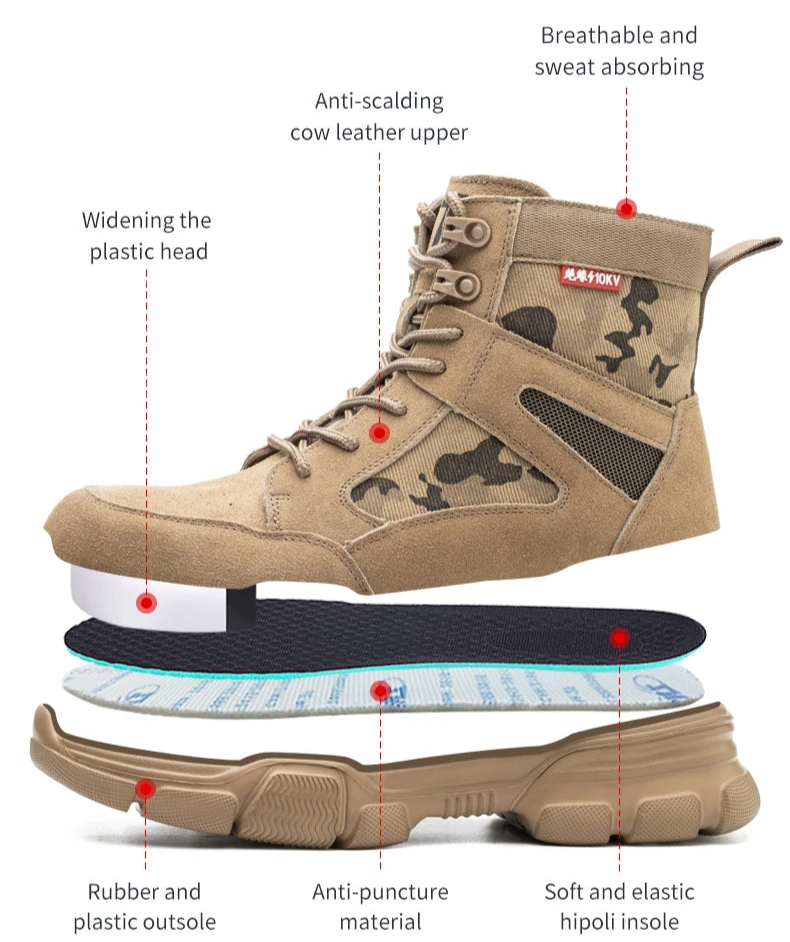 2023 tênis de trabalho masculino sapatos indestrutíveis sapatos de segurança de trabalho com biqueira de aço à prova de punctura sapatos de proteção de segurança masculinos