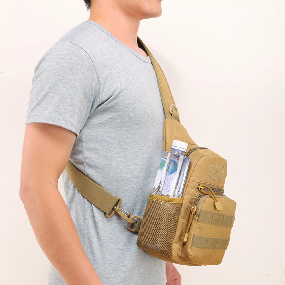 Ao ar livre tático camuflagem chaleira pacote de peito sacos dos homens caminhadas mochila náilon caça pesca molle exército trekking bolsa ombro