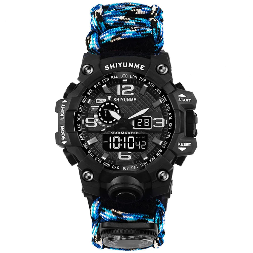 Shiyunme marca masculina relógios esportivos moda bússola à prova dwaterproof água led relógio digital homem militar relógio de pulso relogio masculino
