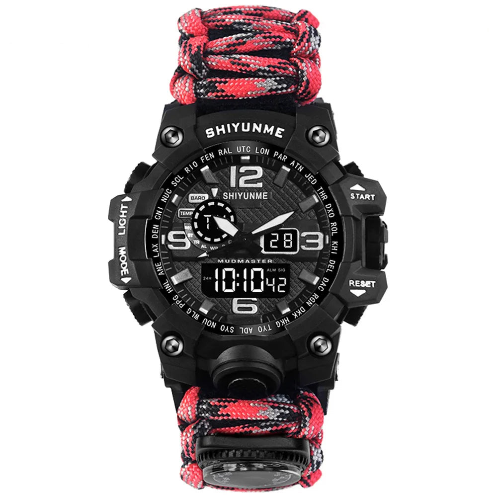 Shiyunme marca masculina relógios esportivos moda bússola à prova dwaterproof água led relógio digital homem militar relógio de pulso relogio masculino