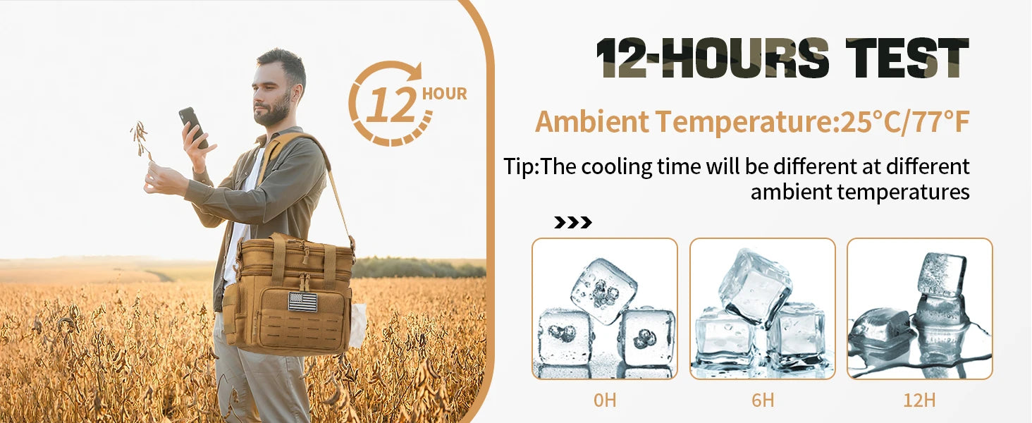 Saco de almoço tático para homens resistente lancheira à prova de vazamento isolado durável saco térmico refrigerador adulto refeição acampamento piquenique balde