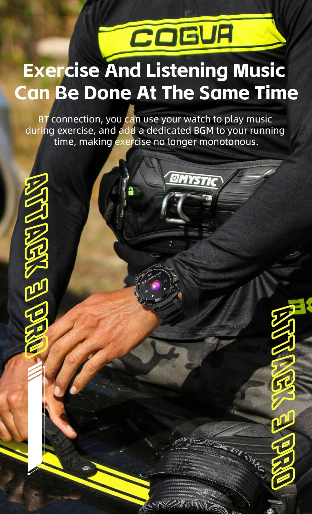 Lokmat novo ataque 3 pro robusto relógio inteligente bluetooth chamadas rastreador de fitness lanterna mensagem push monitor freqüência cardíaca para o telefone