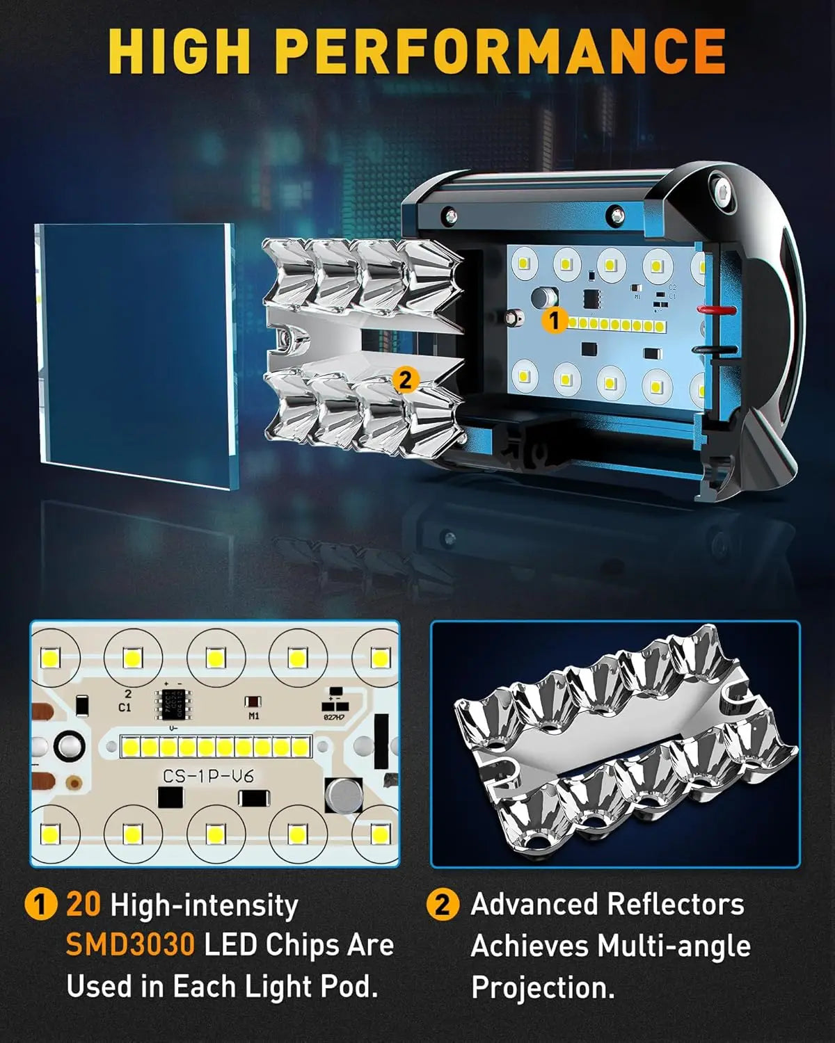 Naoevo 4 Polegada 2 pçs led pod luzes ponto inundação combo led nevoeiro condução 4x4 fora da estrada luzes de trabalho para caminhão barco atv utv jeep